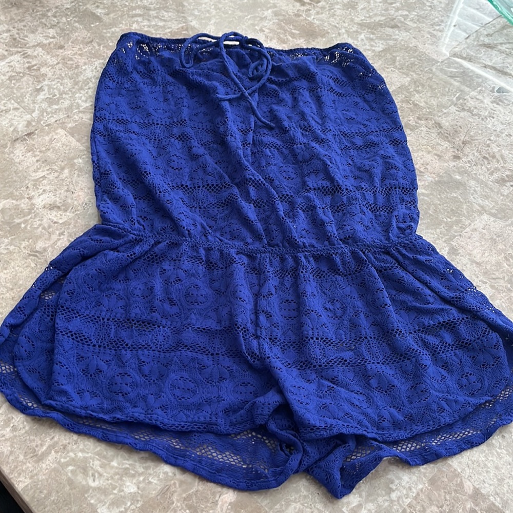 VICTORIA’S SECRET mesh strapless swim romper cover up